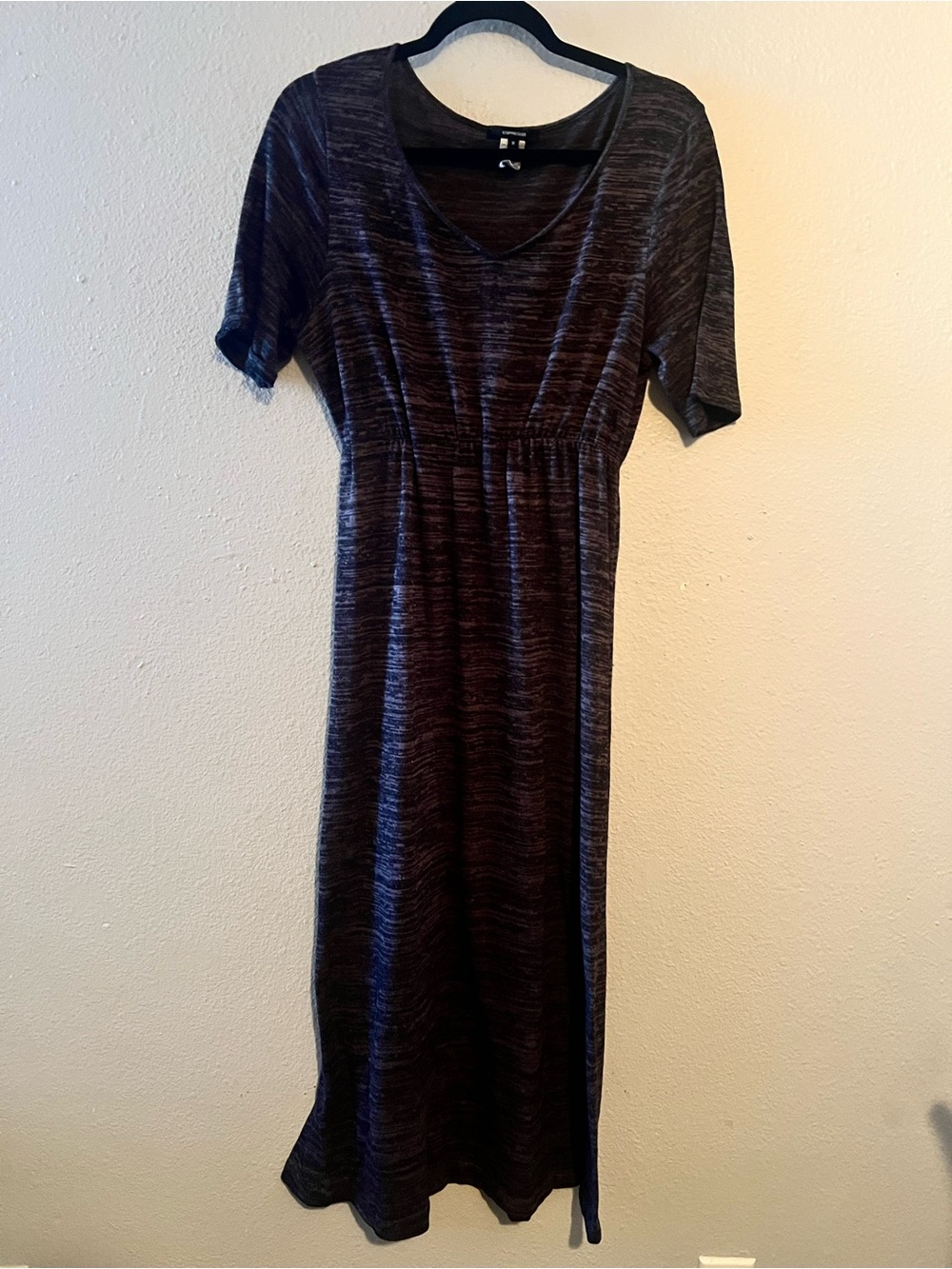 Espresso Black Space-Dyed Midi Dress